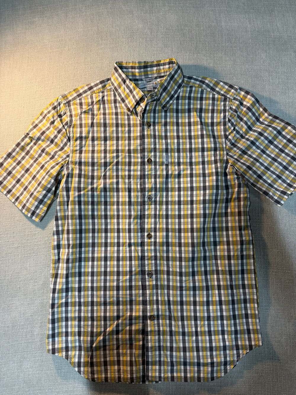 Carhartt Relaxed Fit Short Sleeve Plaid Button-Down Shirt